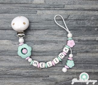 Personalisierte Schnullerkette mit Namen / Namenskette Baby